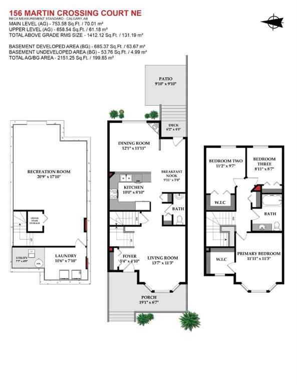 MLS® A2260465 - 156 Martin Crossing Court NE in Martindale Calgary, Residential