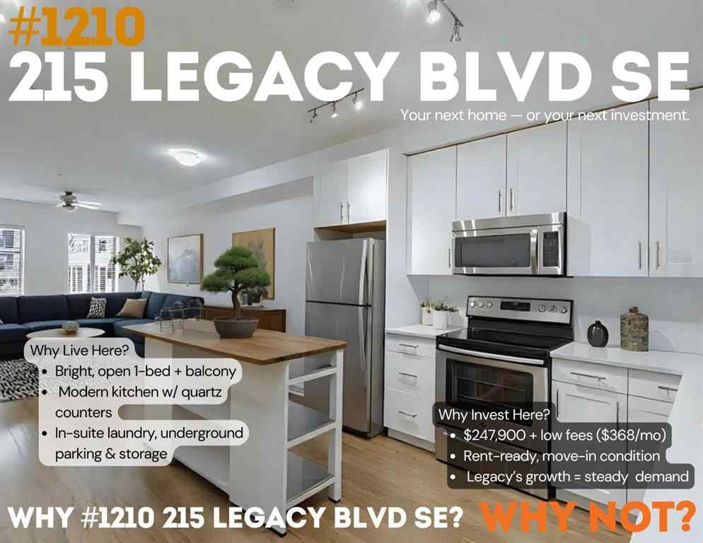 MLS® A2261845 - Unit #1210 215 Legacy Boulevard SE in Legacy Calgary, Residential