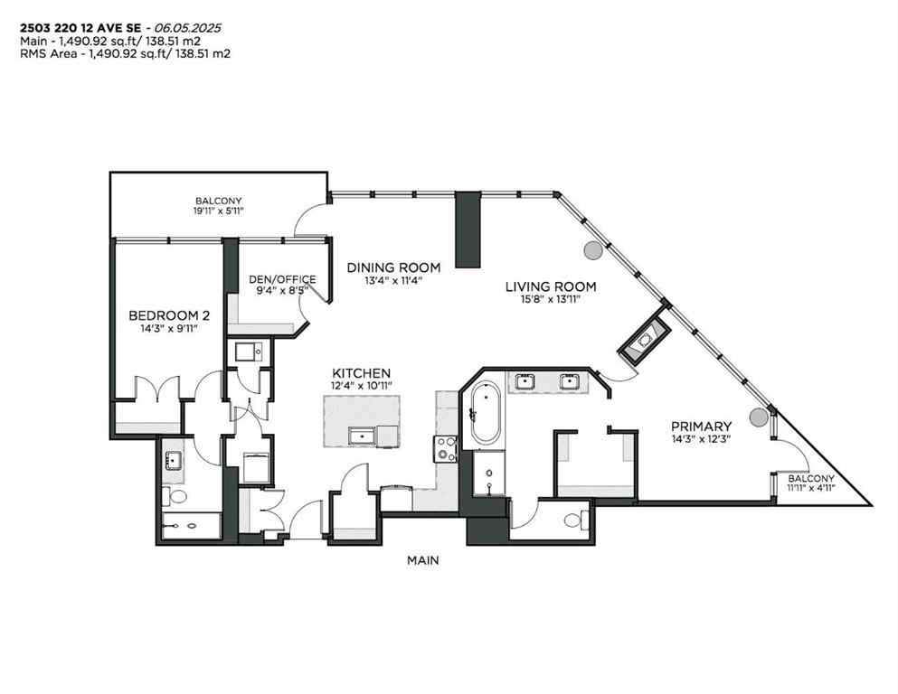 MLS® A2261953 - Unit #2503 220 12 Avenue SE in Beltline Calgary, Residential