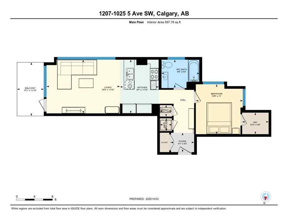 MLS® A2262103 - Unit #1207 1025 5 Avenue SW in Downtown West End Calgary, Residential