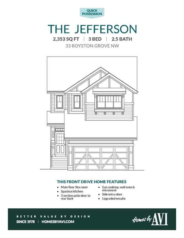 MLS® A2262825 - 33 Royston Grove NW in Haskayne Calgary, Residential