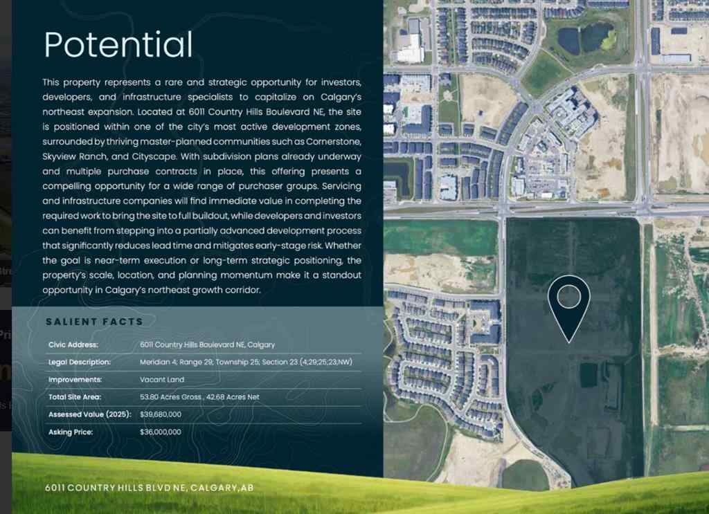 MLS® A2263650 - 6011 Country Hills Boulevard NE in Skyview Ranch Calgary, Land