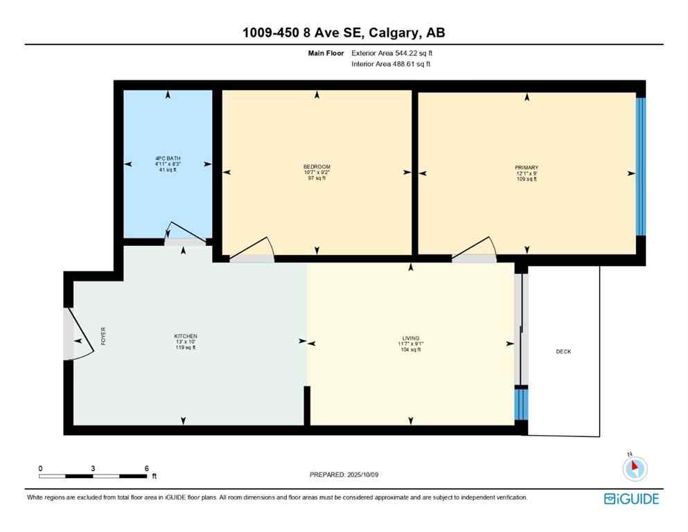 MLS® A2263694 - Unit #1009 450 8 Avenue SE in Downtown East Village Calgary, Residential