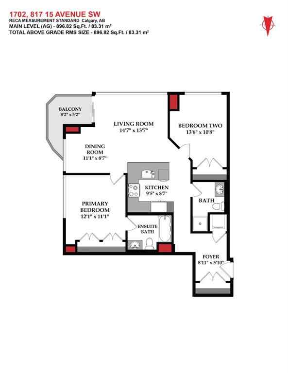 MLS® A2263902 - Unit #1702 817 15 Avenue SW in Beltline Calgary, Residential