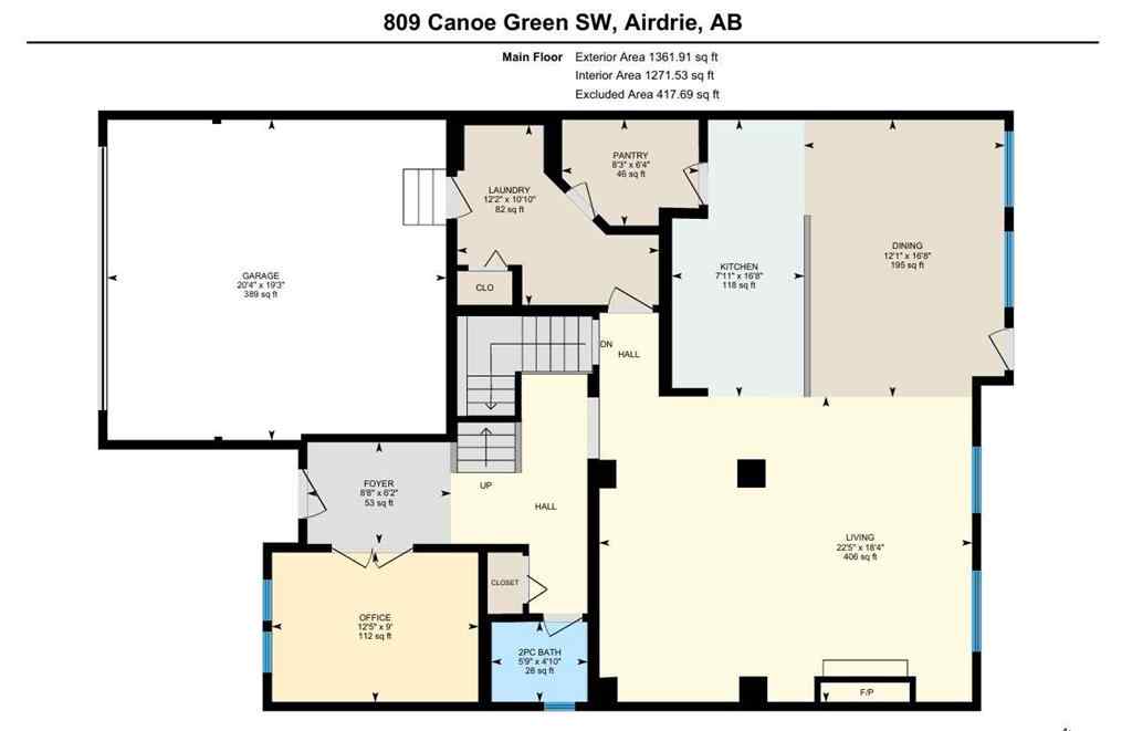 MLS® A2265373 - 809 Canoe Green SW in Canals Airdrie, Residential