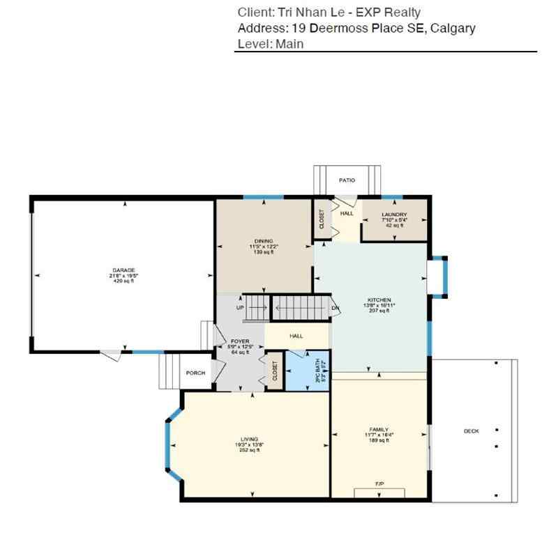 MLS® A2267808 - 19 Deermoss Place SE in Deer Run Calgary, Residential
