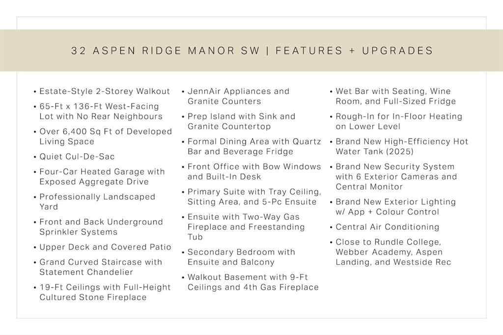 MLS® # A2269580 - 32 Aspen Ridge Manor SW in Aspen Woods Calgary, Residential Open Houses