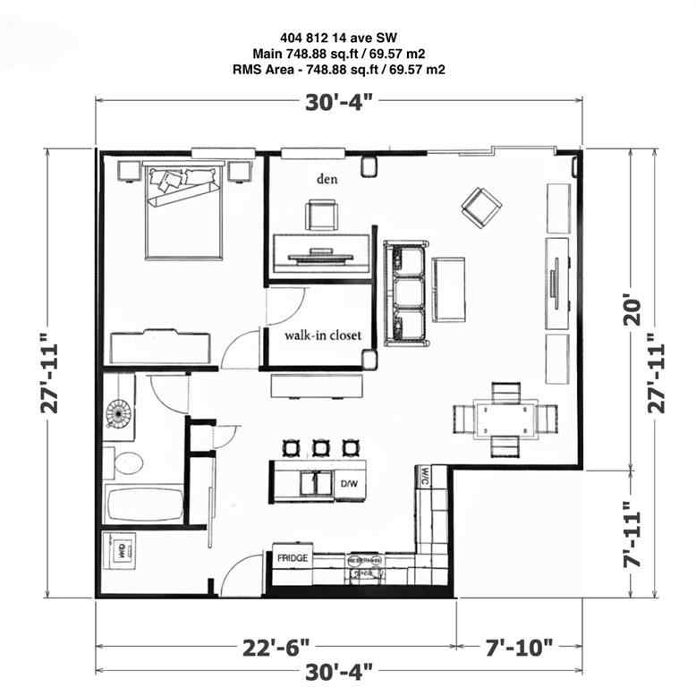 MLS® A2270633 - Unit #404 812 14 Avenue SW in Beltline Calgary, Residential