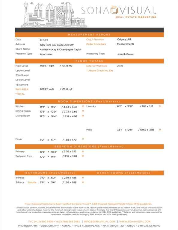 MLS® # A2271165 - Unit #1202 400 Eau Claire Avenue SW in Eau Claire Calgary, Residential Open Houses