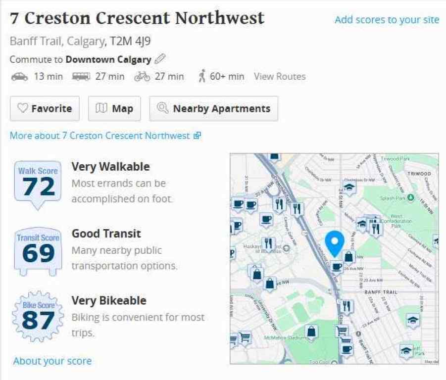 MLS&reg; # A2271198 - 7 Creston Crescent NW in Banff Trail Calgary, Residential Open Houses