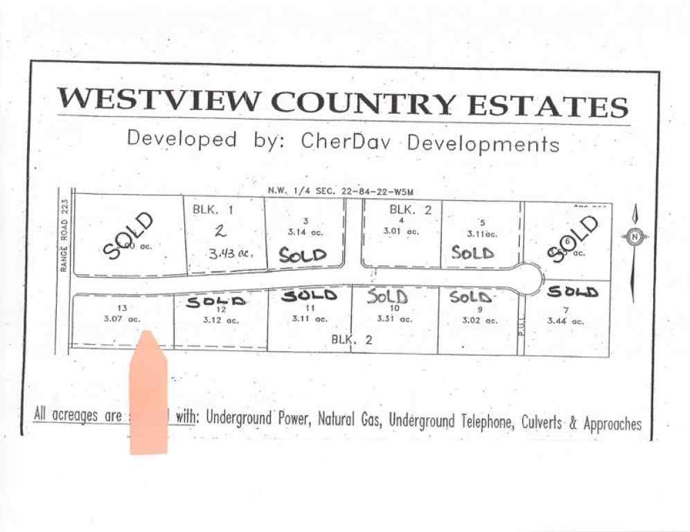 MLS&reg; # A2271799 -  223 Range  in NONE Rural Northern Lights, County of, Land Open Houses